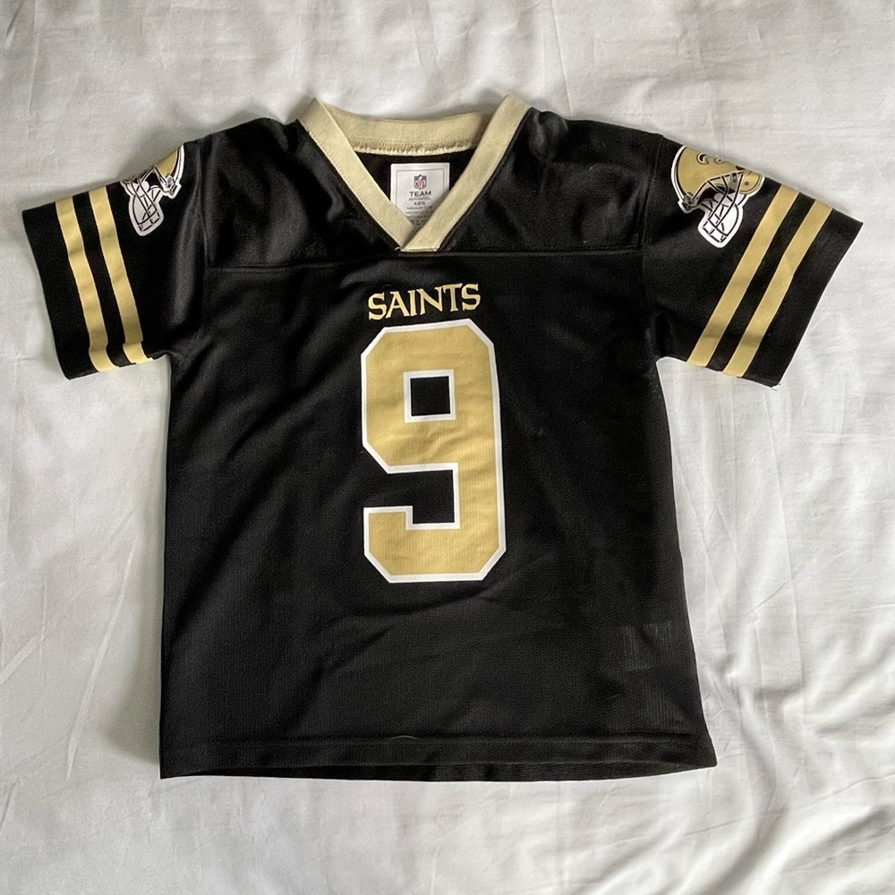 New Orleans Saints Black Jersey, Drew Brees #9, Kids M (5-6)